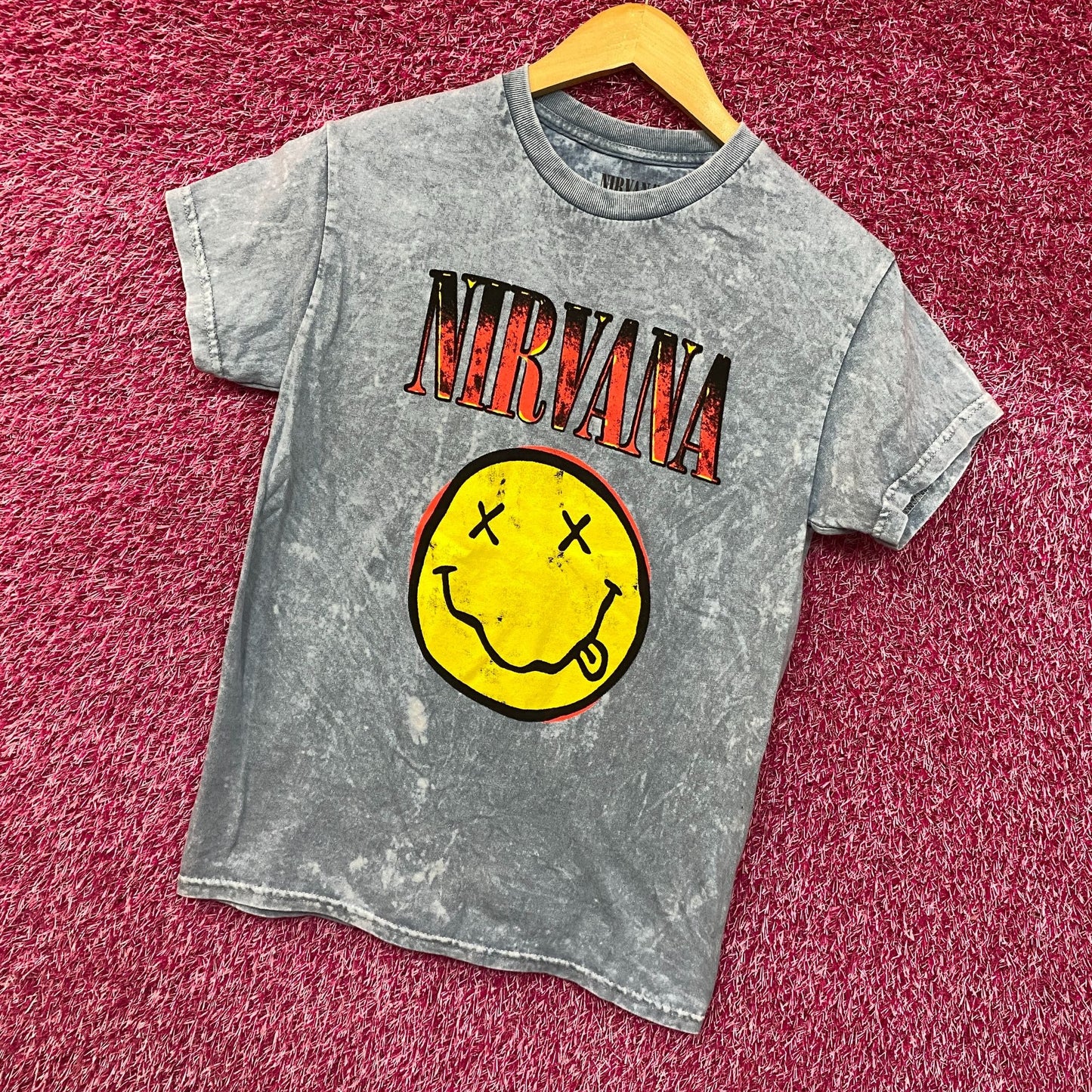 Nirvana Nevermind Tour Dead Eye Smiley Grunge Band Tee S