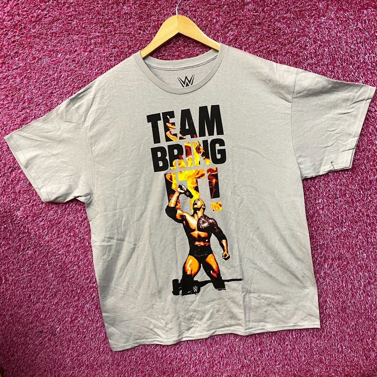 WWE The Rock Team Bring It Graphic Design T-Shirt XL