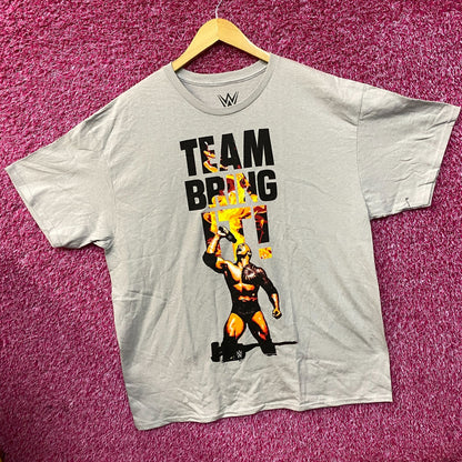 WWE The Rock Team Bring It Graphic Design T-Shirt XL
