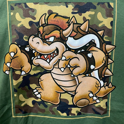 Nintendo Super Mario Bowser Camo Design Green T-Shirt XL