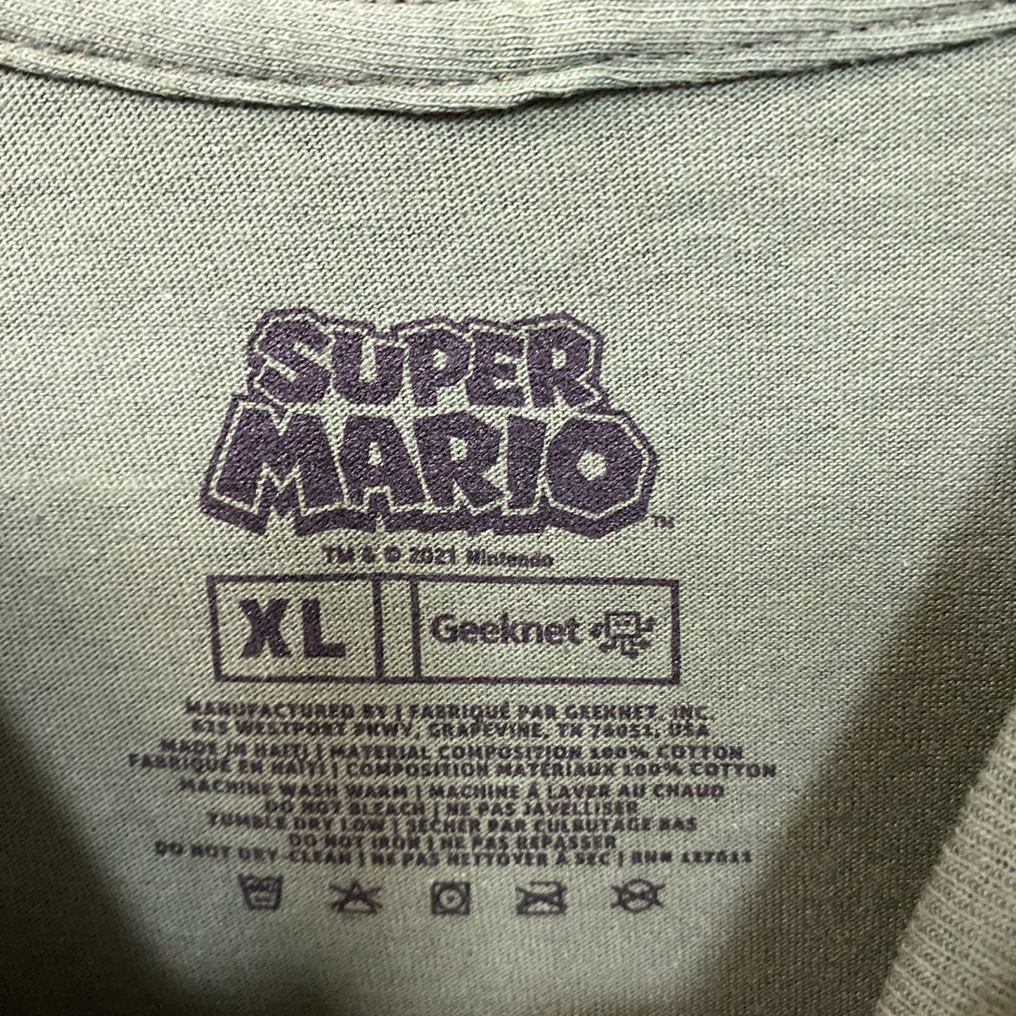 Nintendo Super Mario Bowser Camo Design Green T-Shirt XL