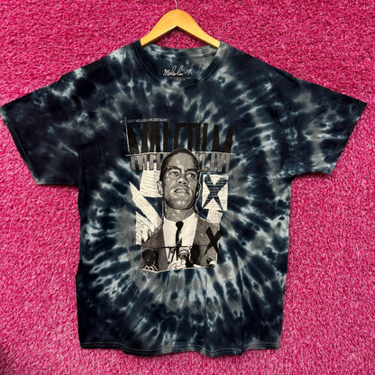 Malcom X By Any Means Necessary Tie dye Tshirt size Xl