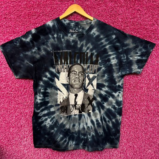 Malcom X By Any Means Necessary Tie dye Tshirt size Xl