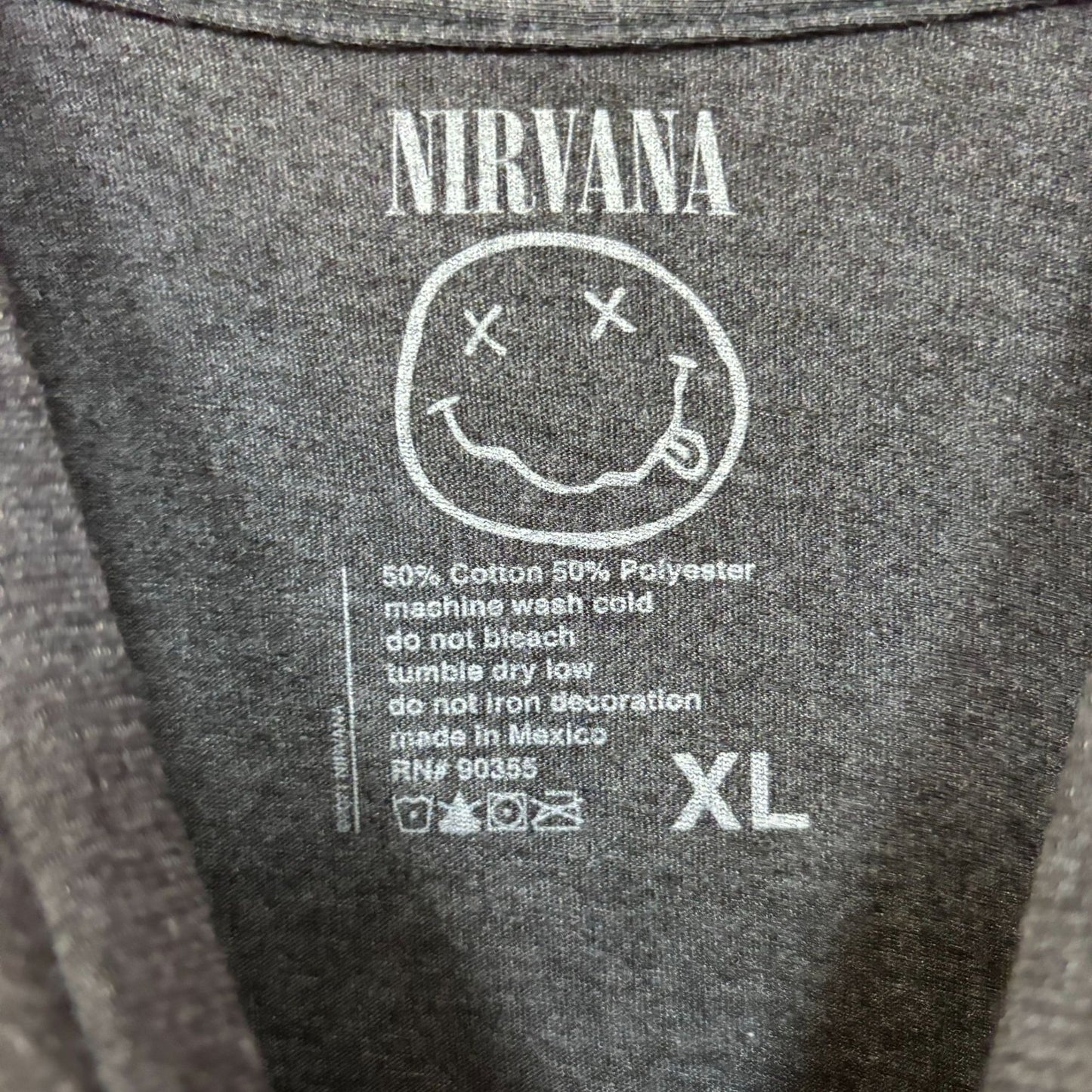Nirvana Nevermind Dead Eyes Colorburst Smiley Grunge Tee XL