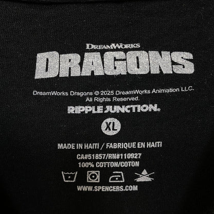 Dreamworks Dragons Toothless Sit Fetch Blow Fire Graphic T-shirt XL