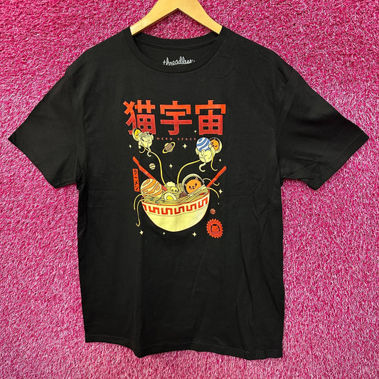 Neko Space Ramen Cats Threadless Pop Art Kawaii Anime Tee L