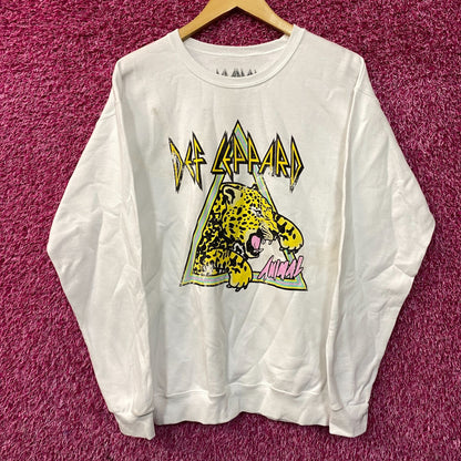 Def Leppard Animal Glam Metal Band Crewneck Sweater size S/M