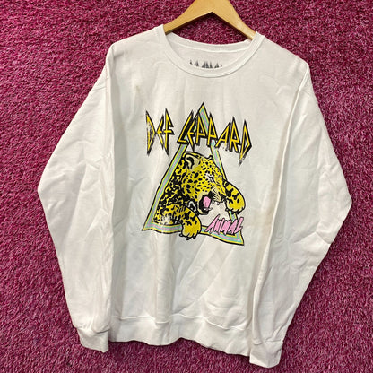 Def Leppard Animal Glam Metal Band Crewneck Sweater size S/M