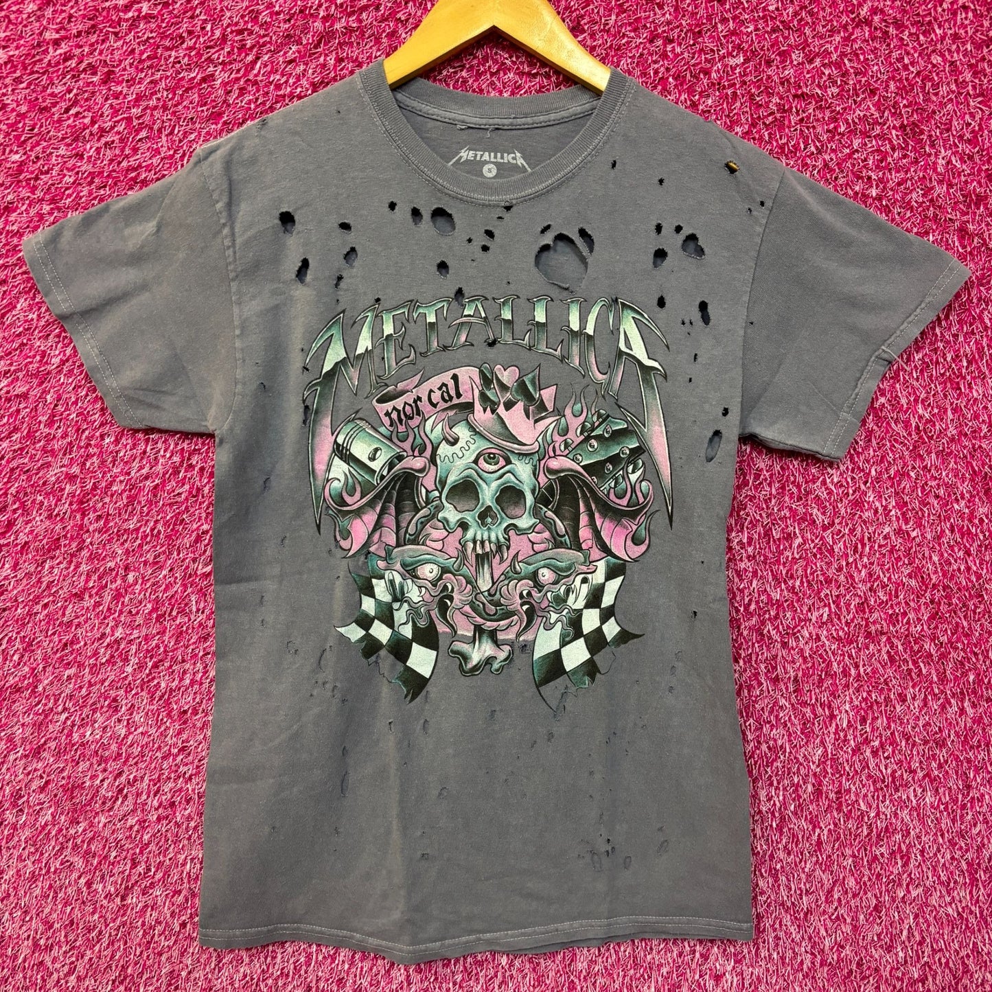 Metallica NorCal Skull Distressed Heavy Metal Tee S