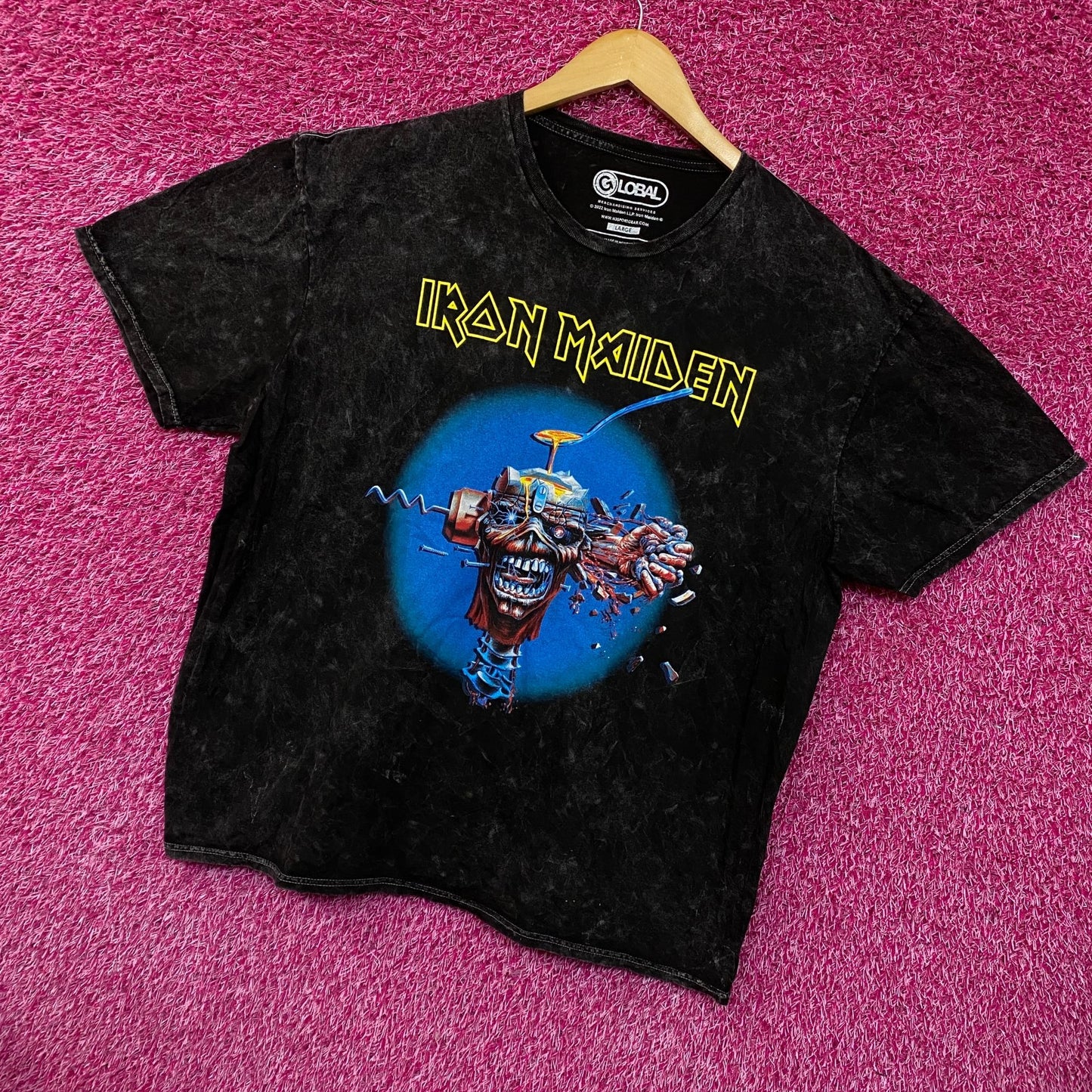 Iron Maiden Can I Play With Madness Mineral wash rock Tshirt size large