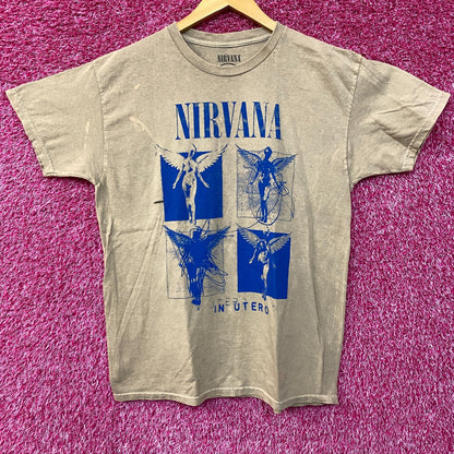 Nirvana In Utero Album Cover Pop Art Angel Grunge Band Tee Large