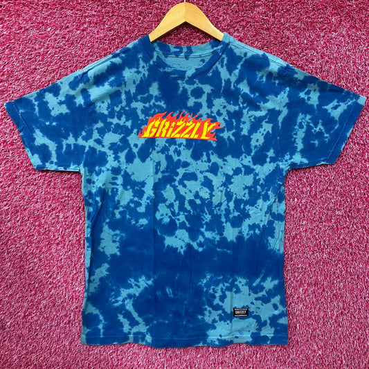 Grizzly Griptape Blue Tie Dye T-Shirt XL