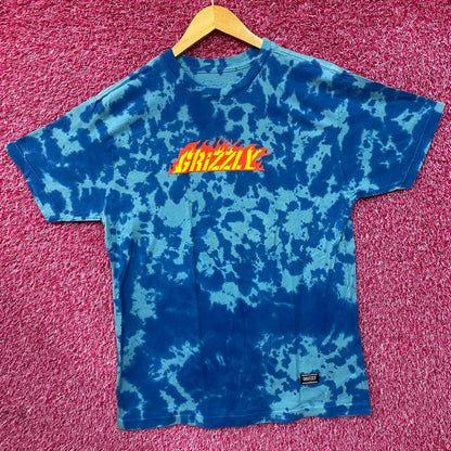Grizzly Griptape Blue Tie Dye T-Shirt XL