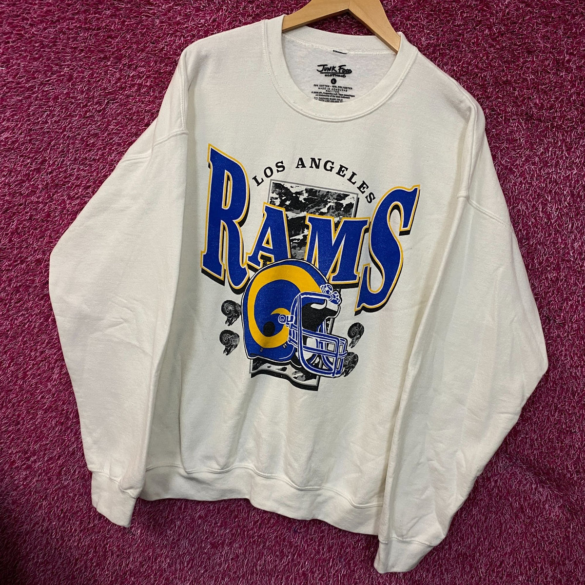 Junk Food Clothing Los Angeles Rams Crewneck size Large