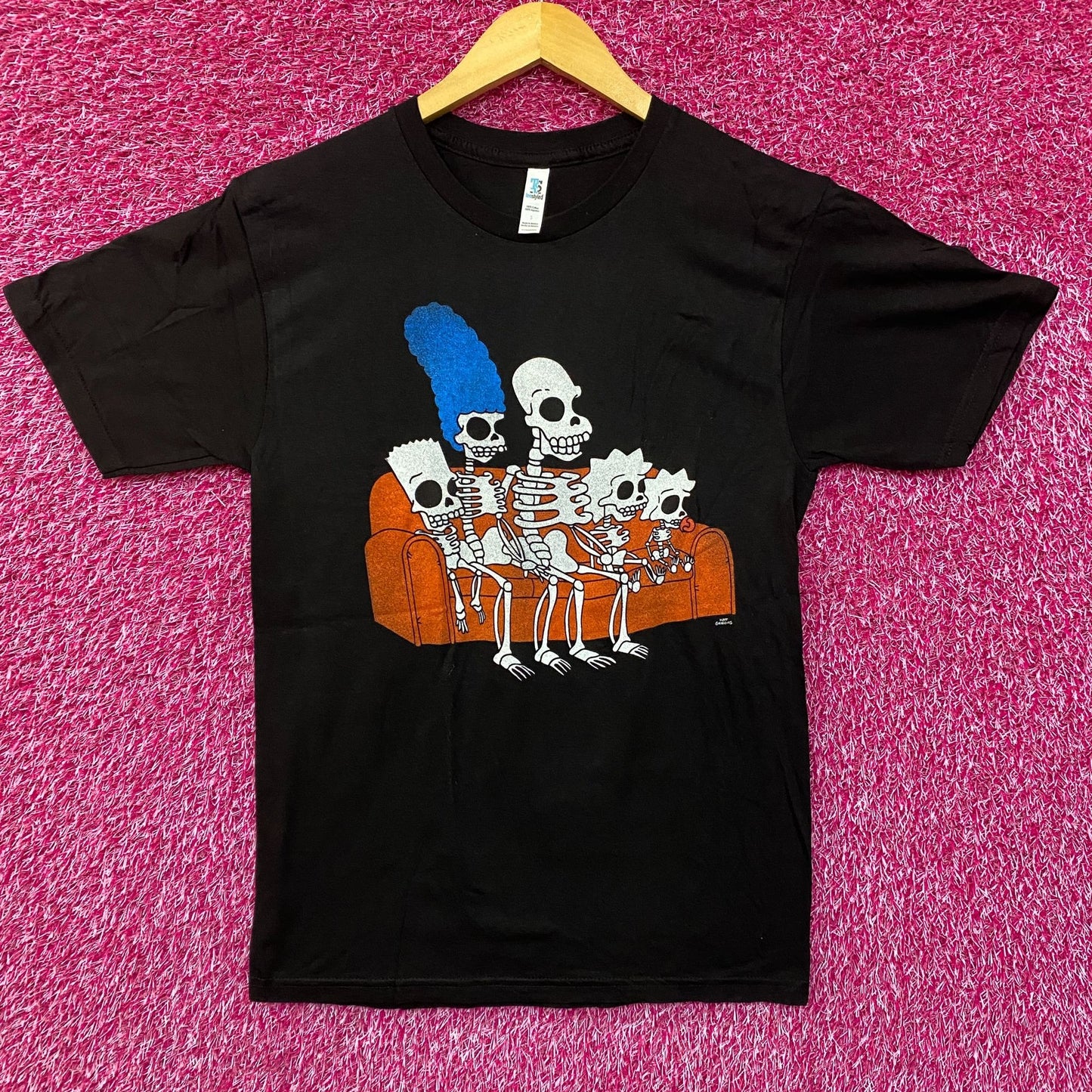 The Simpsons Skeleton Family on Couch T-Shirt Small