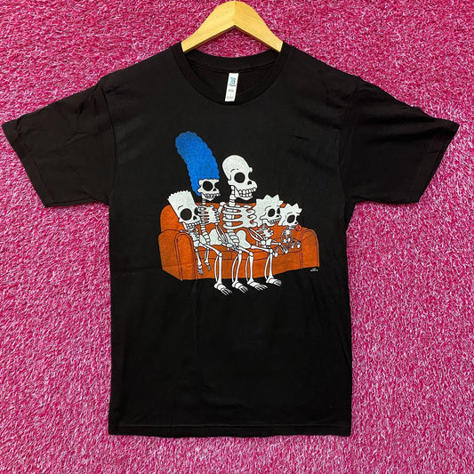 The Simpsons Skeleton Family on Couch T-Shirt Small