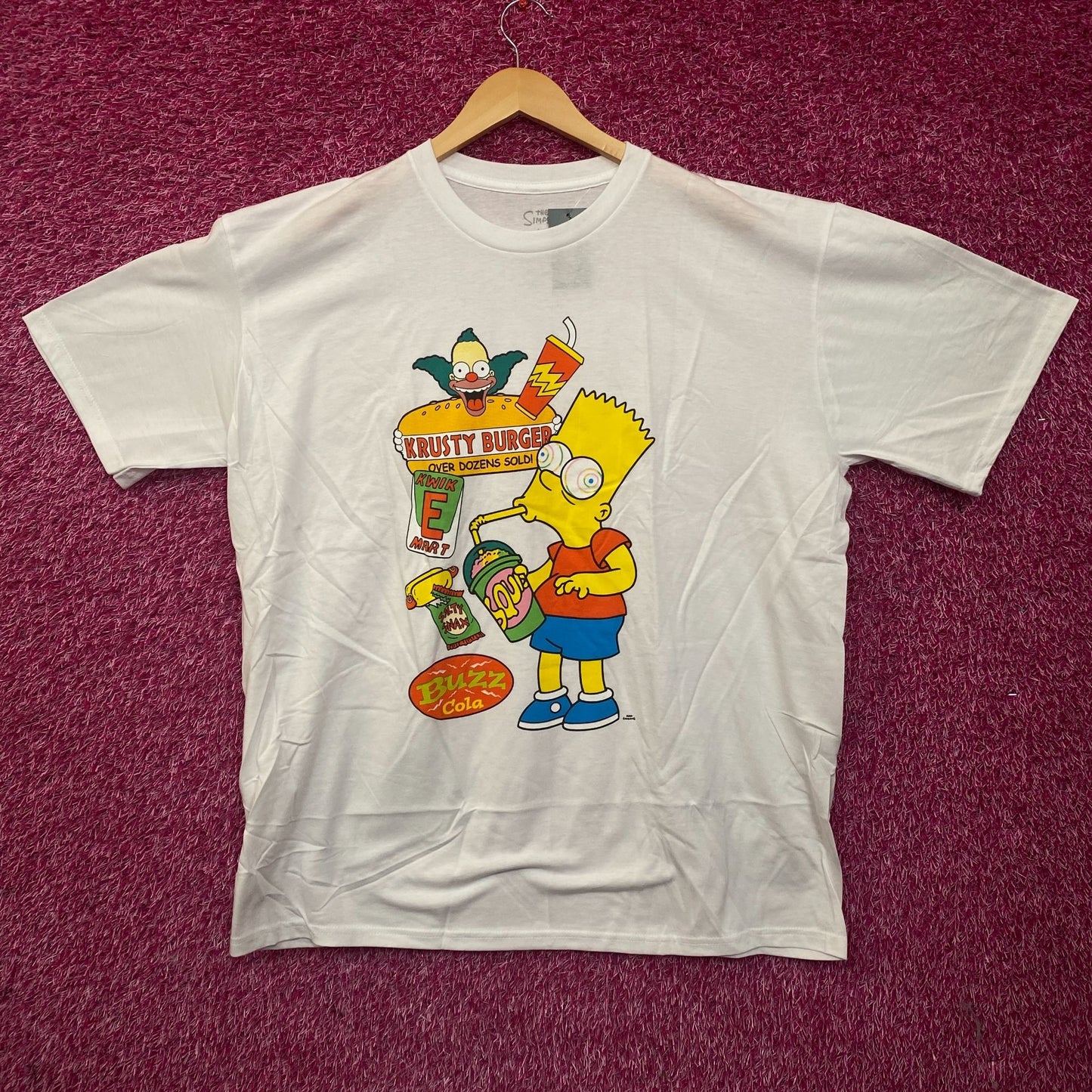 The Simpsons Bart Simpson Buzz Cola Krusty Burger Graphic T-Shirt 2XL