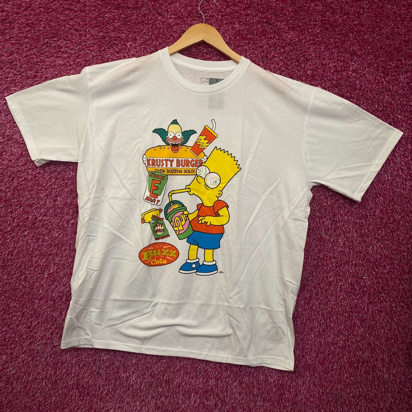 The Simpsons Bart Simpson Buzz Cola Krusty Burger Graphic T-Shirt 2XL