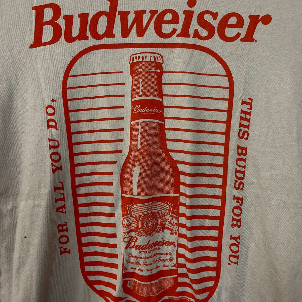 Budweiser "This Bud's for You" Retro Graphic T-Shirt Medium