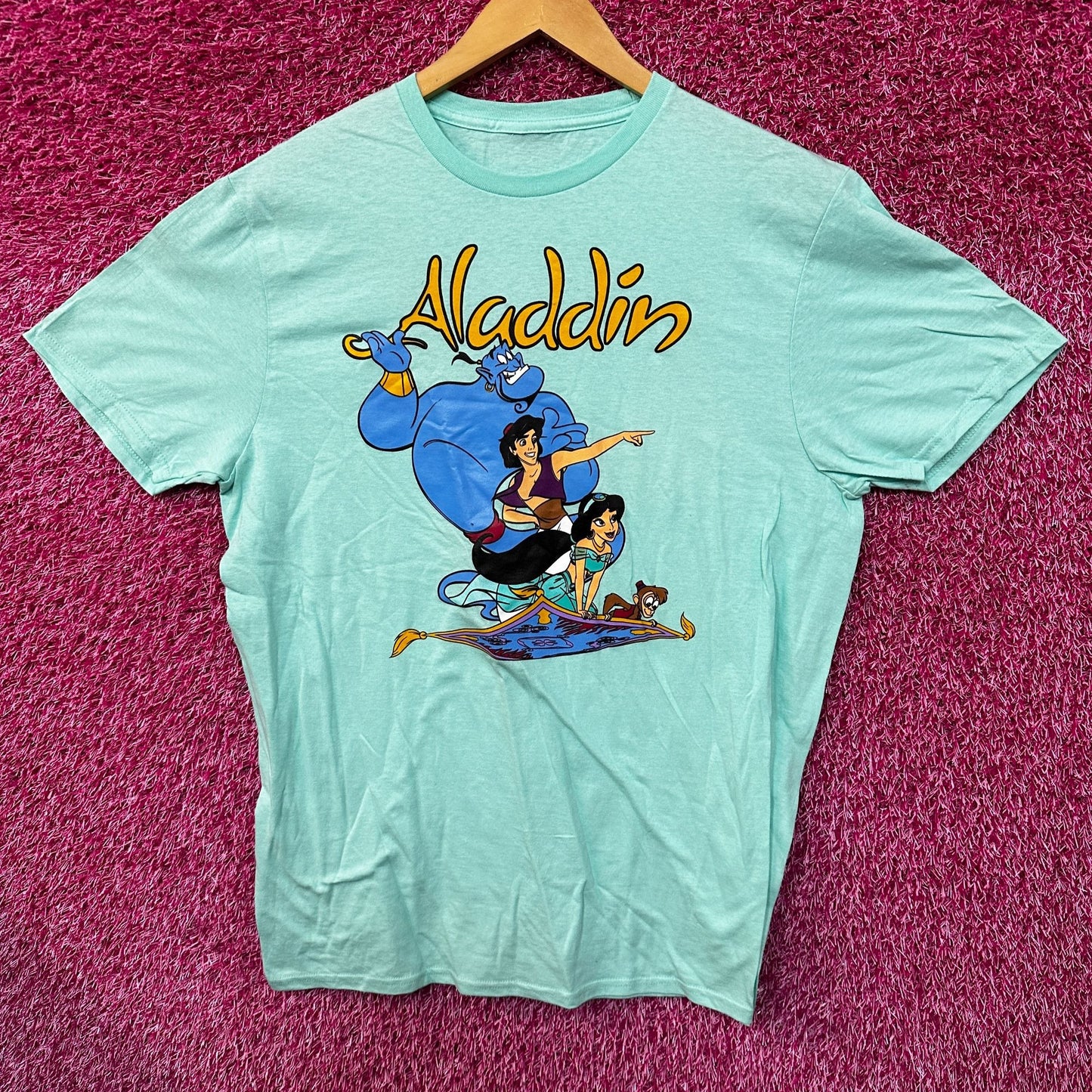 Aladdin Genie Princess Jasmine Apu Magic Carpet Disney Tee L