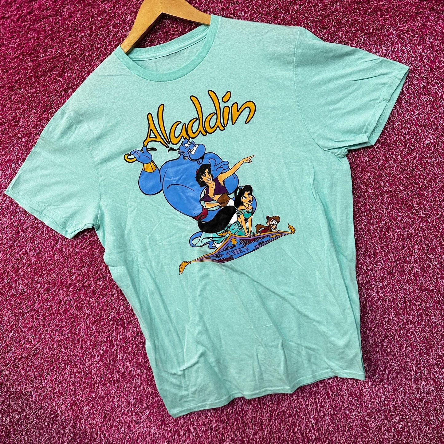 Aladdin Genie Princess Jasmine Apu Magic Carpet Disney Tee L