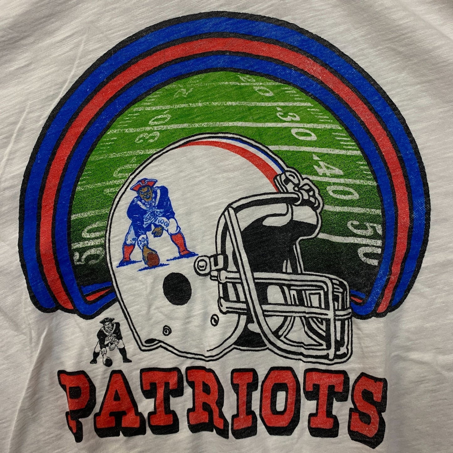 Junk Food Clothing NFL New England Patriots Game Time Women's Mock Neck Crop Tee Large