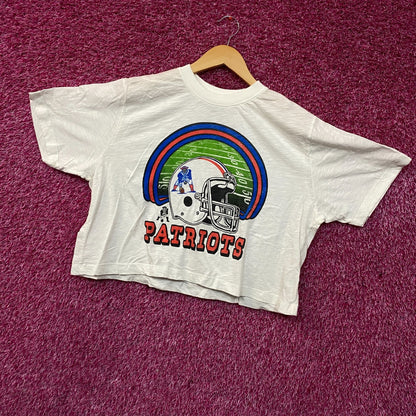 Junk Food Clothing NFL New England Patriots Game Time Women's Mock Neck Crop Tee Large
