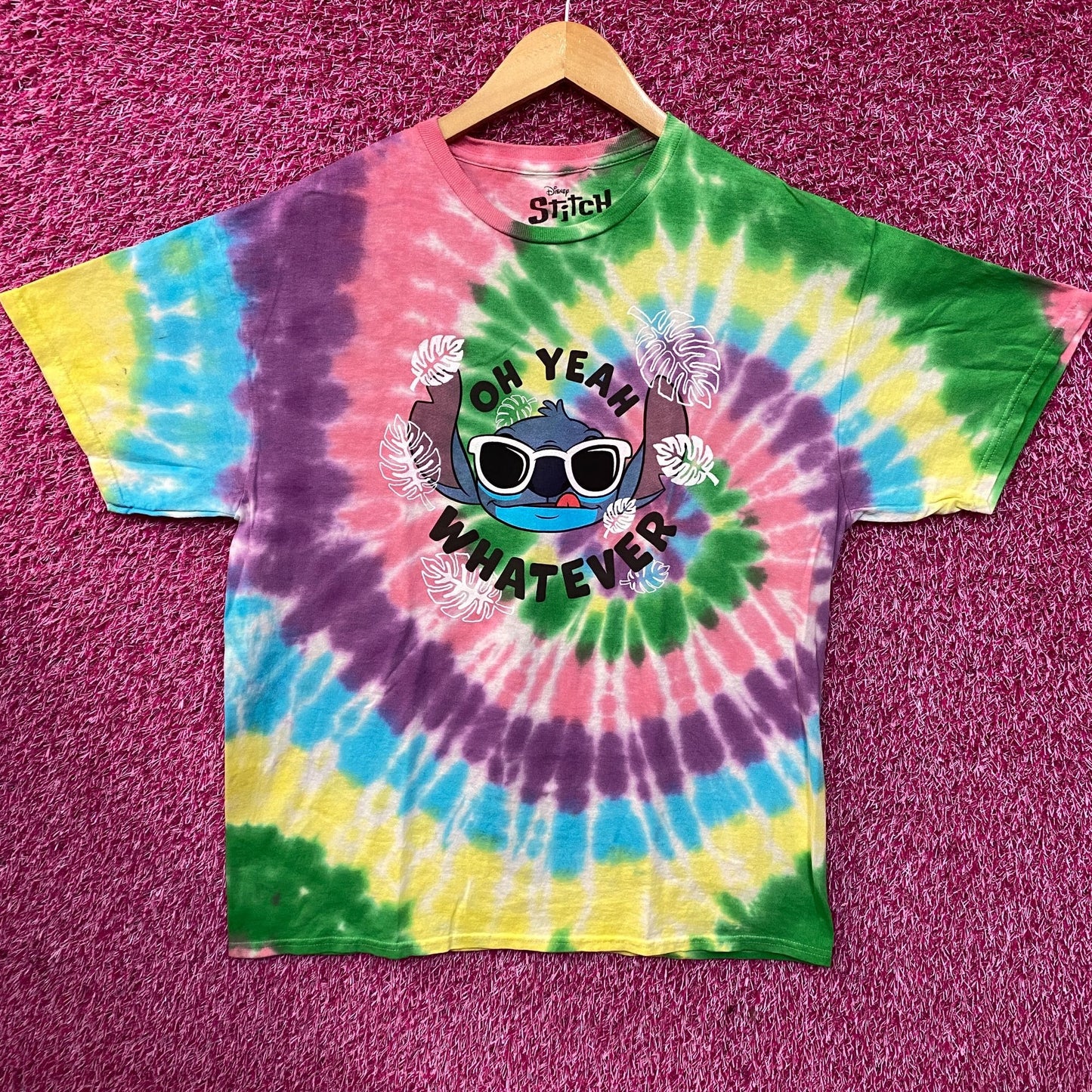 Disney Movie Lilo & Stitch Oh Yeah Whatever Tie Dye T-Shirt XL