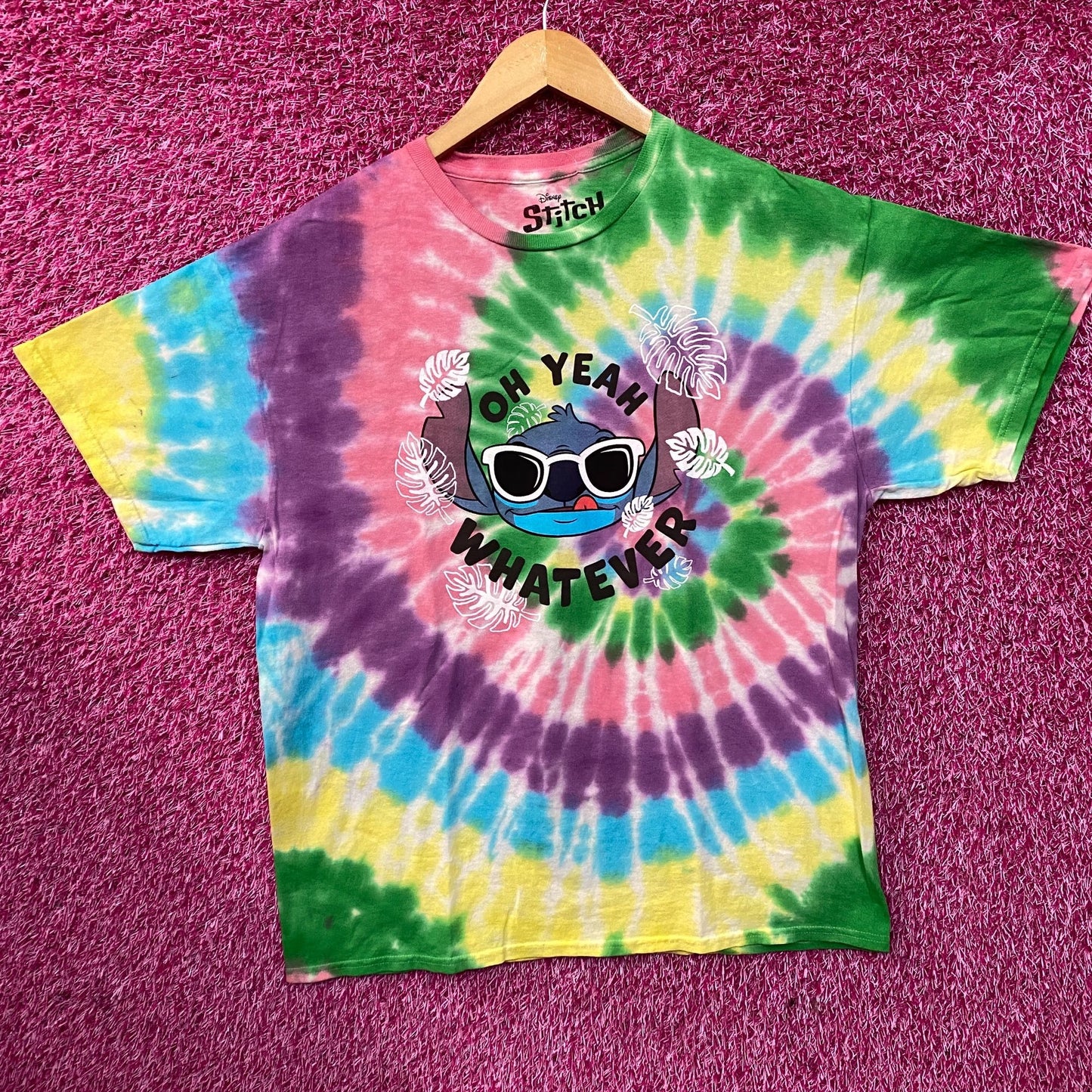 Disney Movie Lilo & Stitch Oh Yeah Whatever Tie Dye T-Shirt XL
