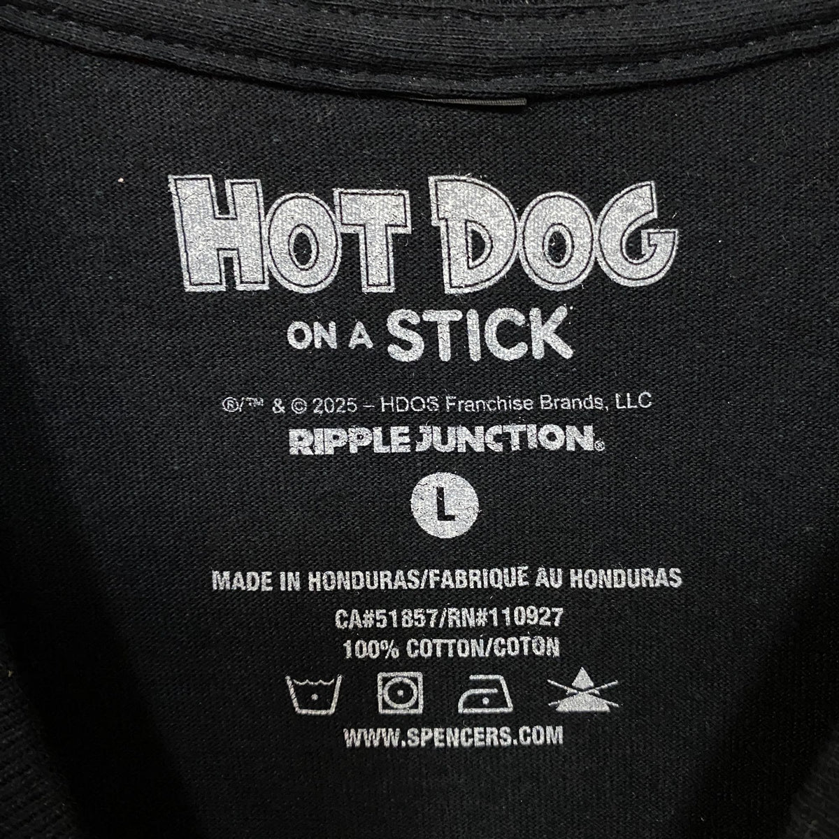 Hot Dog on a Stick 1946 Corndog Black Graphic T-Shirt Large