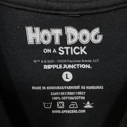 Hot Dog on a Stick 1946 Corndog Black Graphic T-Shirt Large