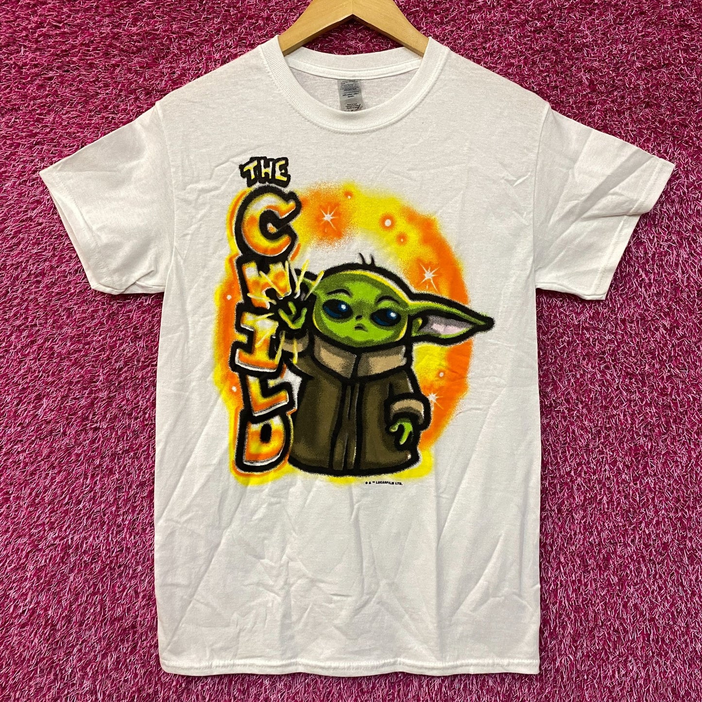 Star Wars Series The Mandalorian The Child Grogu Art T-Shirt Small