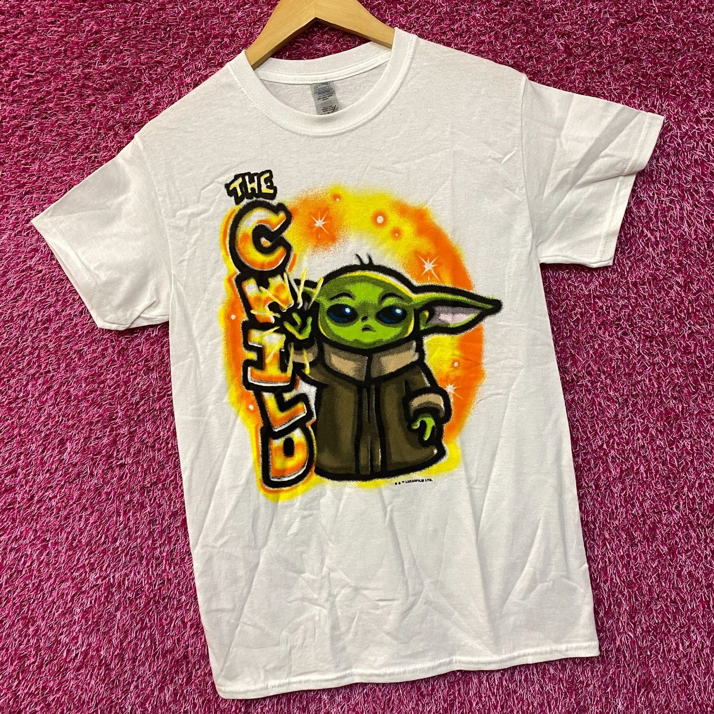 Star Wars Series The Mandalorian The Child Grogu Art T-Shirt Small