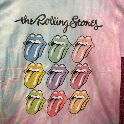 The Rolling Stones Hot Lips Pop Art Rock Pastel Tie Dye L