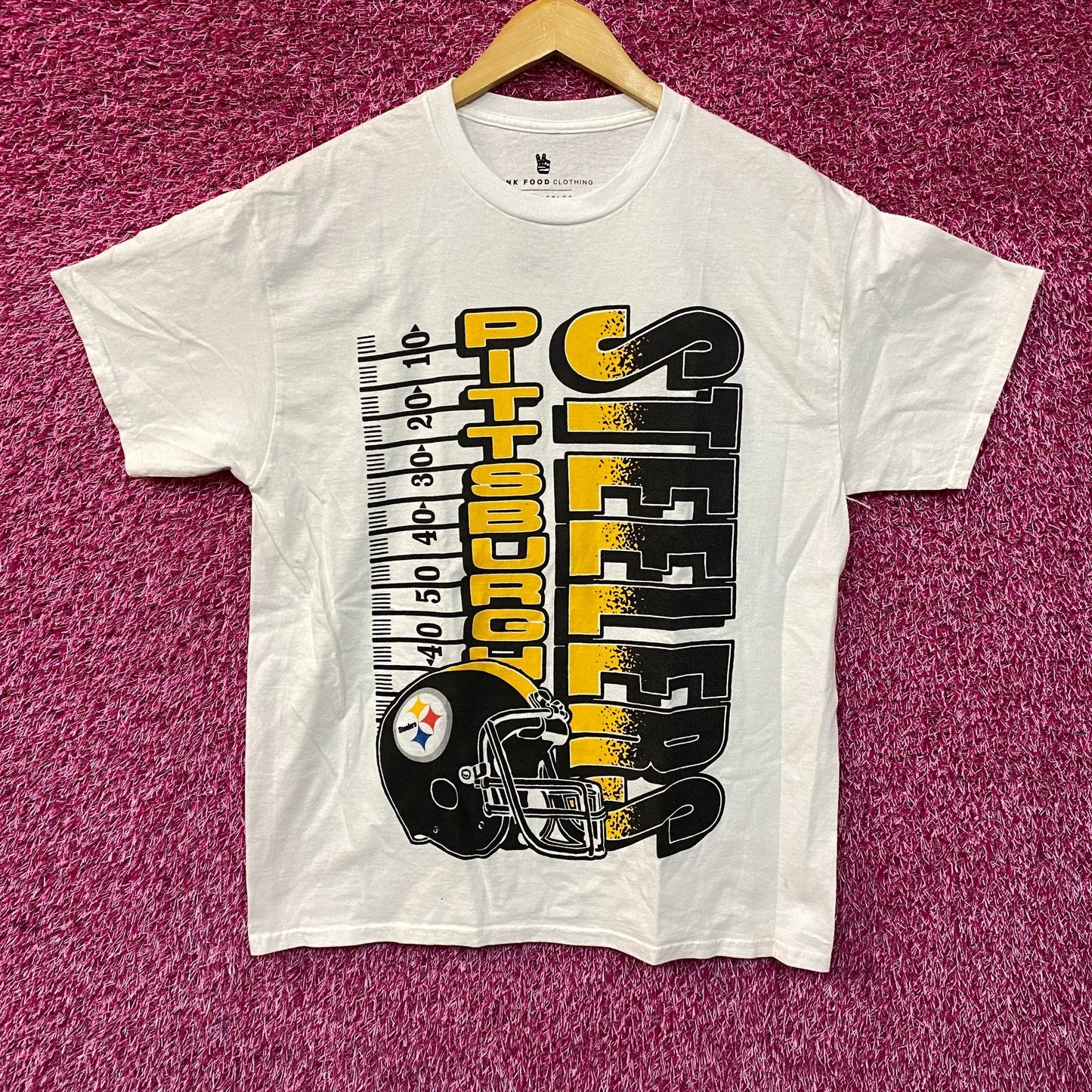 Junk Food Clothing Pittsburgh Steelers NFL Retro White T-Shirt Medium