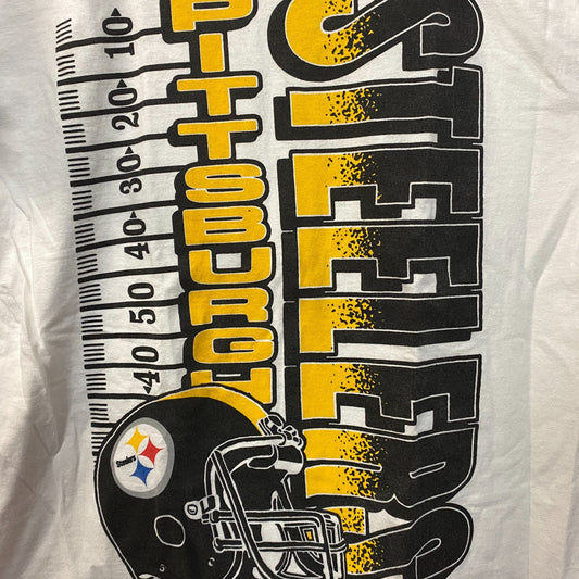 Junk Food Clothing Pittsburgh Steelers NFL Retro White T-Shirt Medium