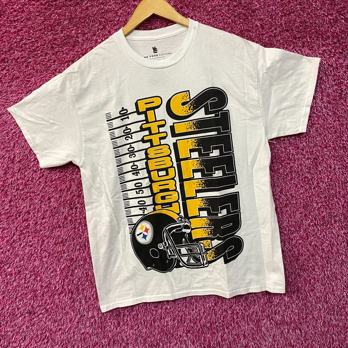 Junk Food Clothing Pittsburgh Steelers NFL Retro White T-Shirt Medium