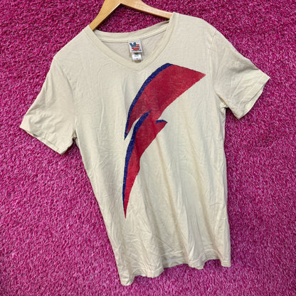 David Bowie Aladdin Sane Album Art Lightning Bolt Rock Tee M