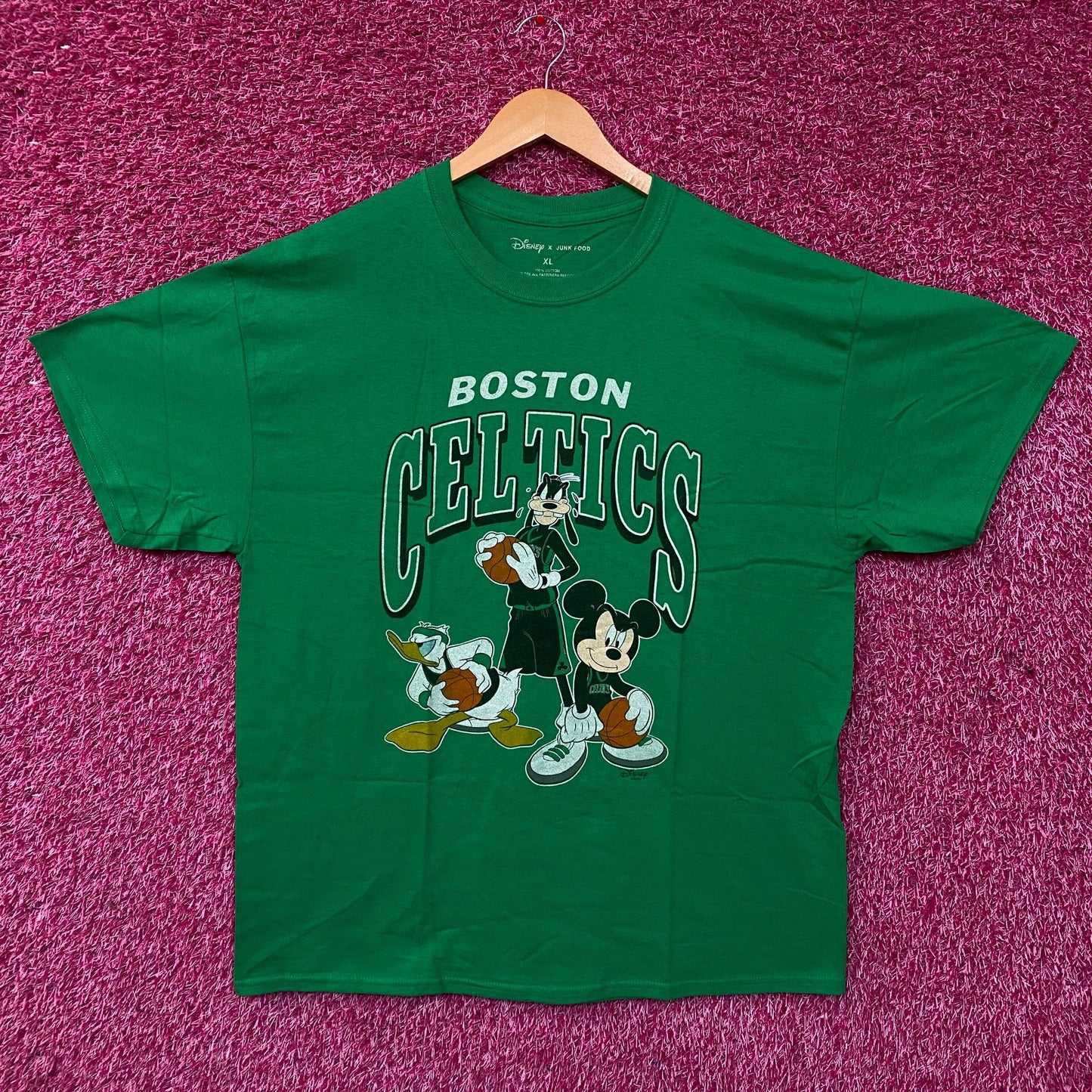 Junk Food Kelly Green Boston Celtics Disney Mickey Squad T-Shirt XL