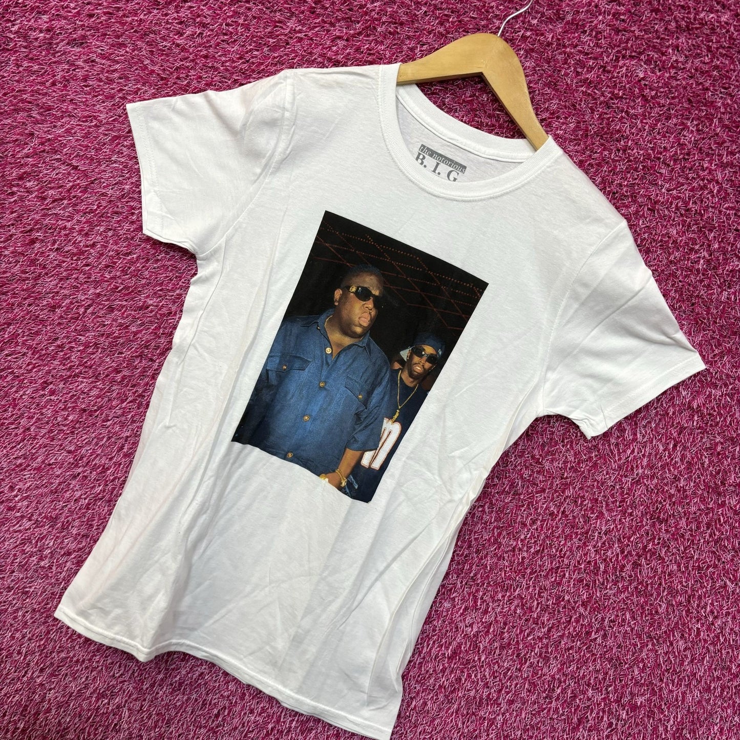 The Notorious BIG Bad Boy Club Party Poster Hip Hop Tee small