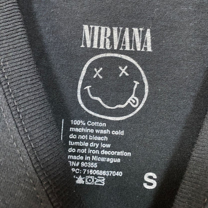 Nirvana Nevermind Smiley Promo Grunge Rock Tee S