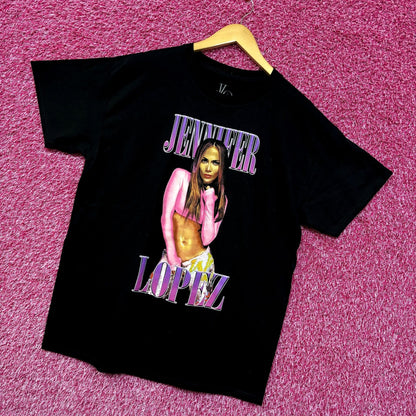 Jennifer Lopez JLO Signature Neon Poster Dance Pop Tee L