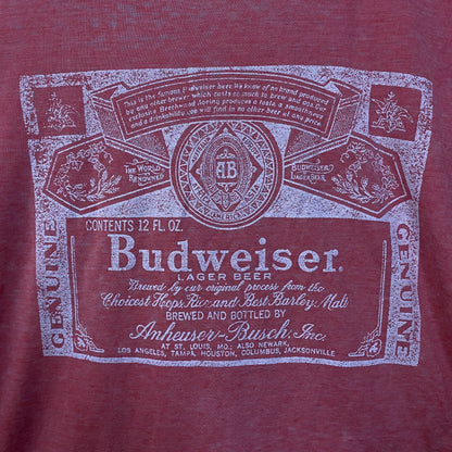 Budweiser King Of Beer 1980'S Vintage Style Logo Graphic T-Shirt Medium