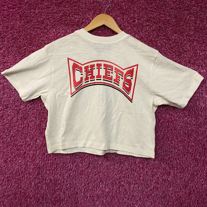 Junk Food Clothing NFL Kansas City Chiefs Women's Mock Neck Crop Tee Small