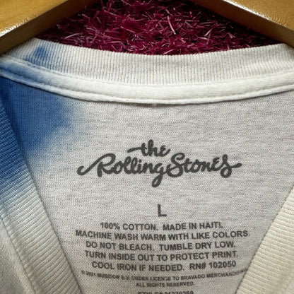 The Rolling Stones Hot Lips Tie Dye Blue Oversized T-Shirt  Size Large