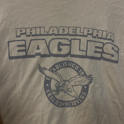 Junk Food Clothing Philadelphia Eagles Women's Brown Cropped Long-Sleeve Tee Large