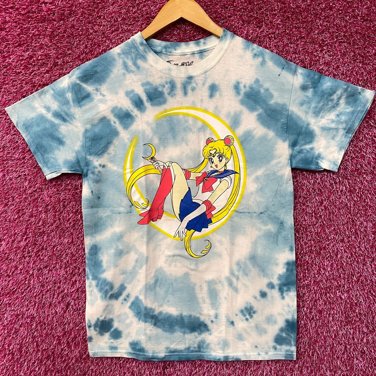 Sailor Moon Relaxing Tie Dye Retro Anime T-Shirt Medium