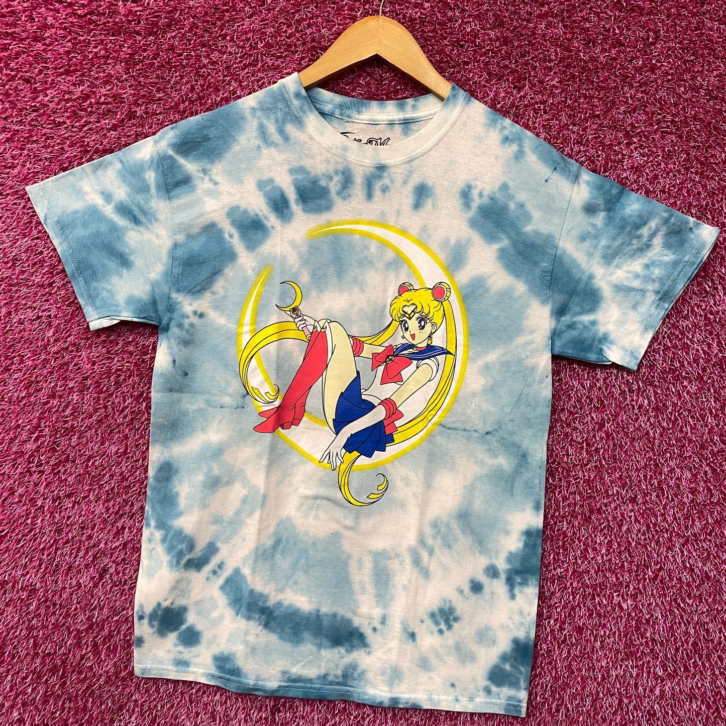 Sailor Moon Relaxing Tie Dye Retro Anime T-Shirt Medium