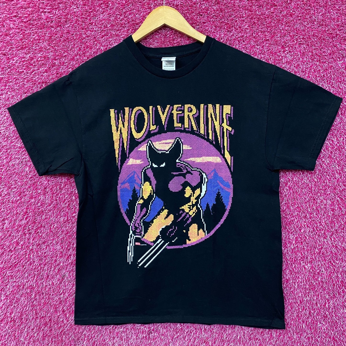 Marvel Wolverine X-Men Video Game Start Screen Retro T-Shirt Medium