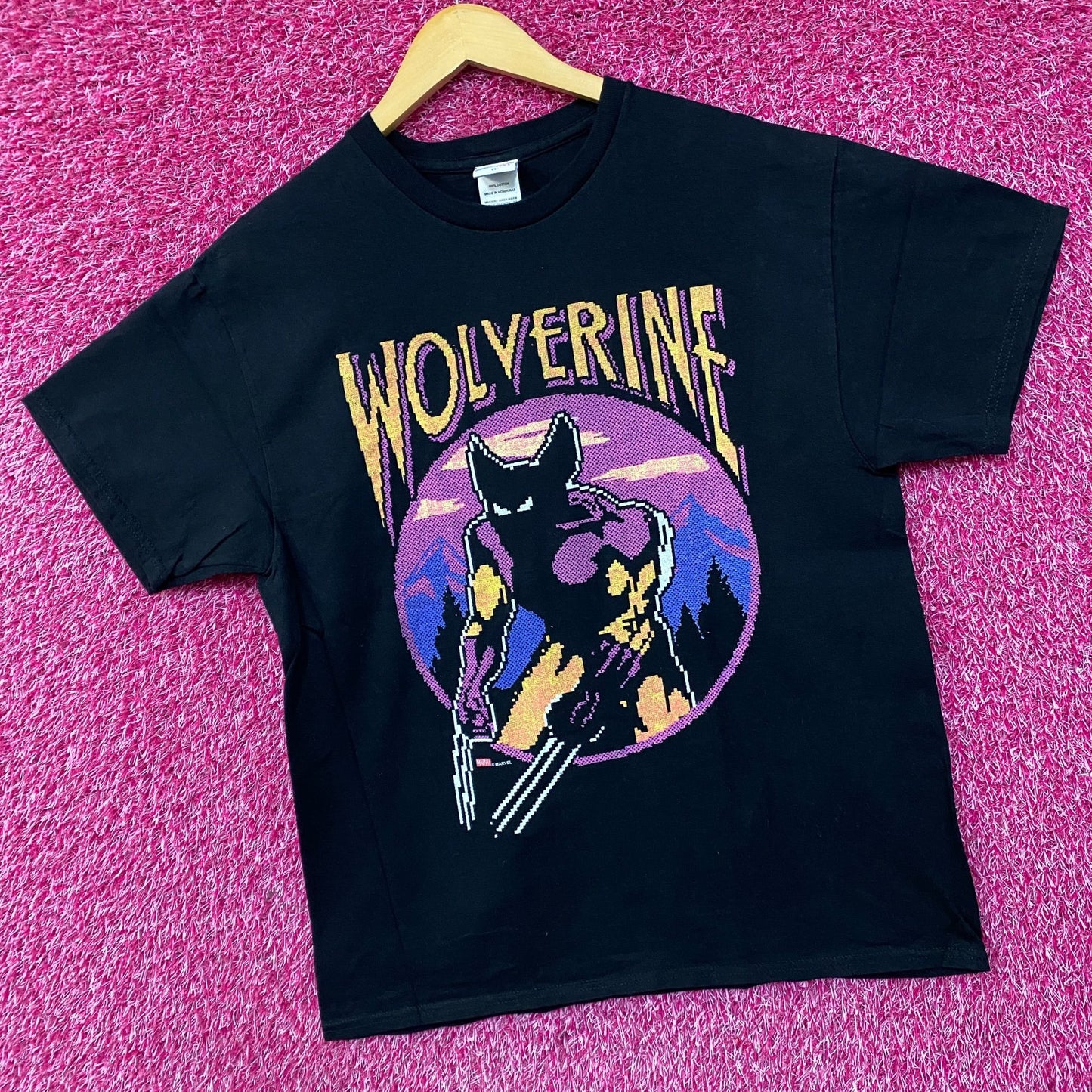 Marvel Wolverine X-Men Video Game Start Screen Retro T-Shirt Medium
